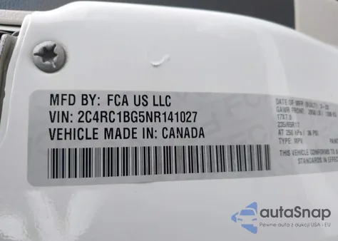 2022 Chrysler Pacifica Touring L from USA, damaged, VIN 2C4RC1BG5NR141027